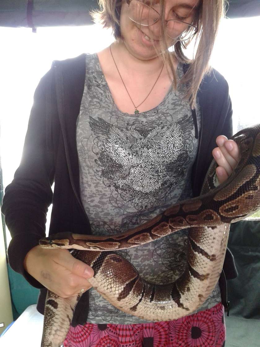 A picture of me, Amelia Baldwin, holding a snake.